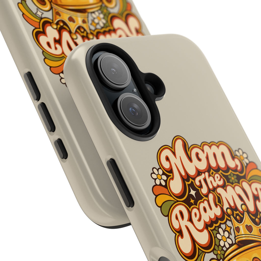 Phone Case — "Mom The Real MVP" Retro Trophy Design