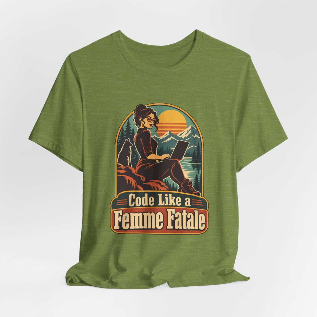 Code Like a Femme Fatale Funny Programmer T-Shirt