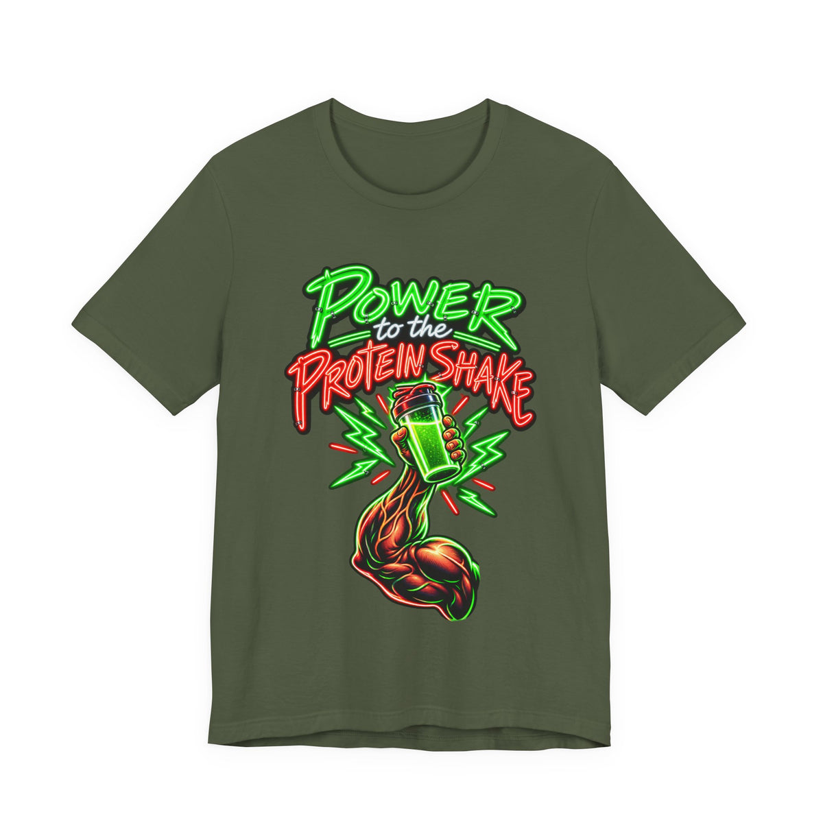 Power to the Protein Shake Funny Fitness T-Shirt