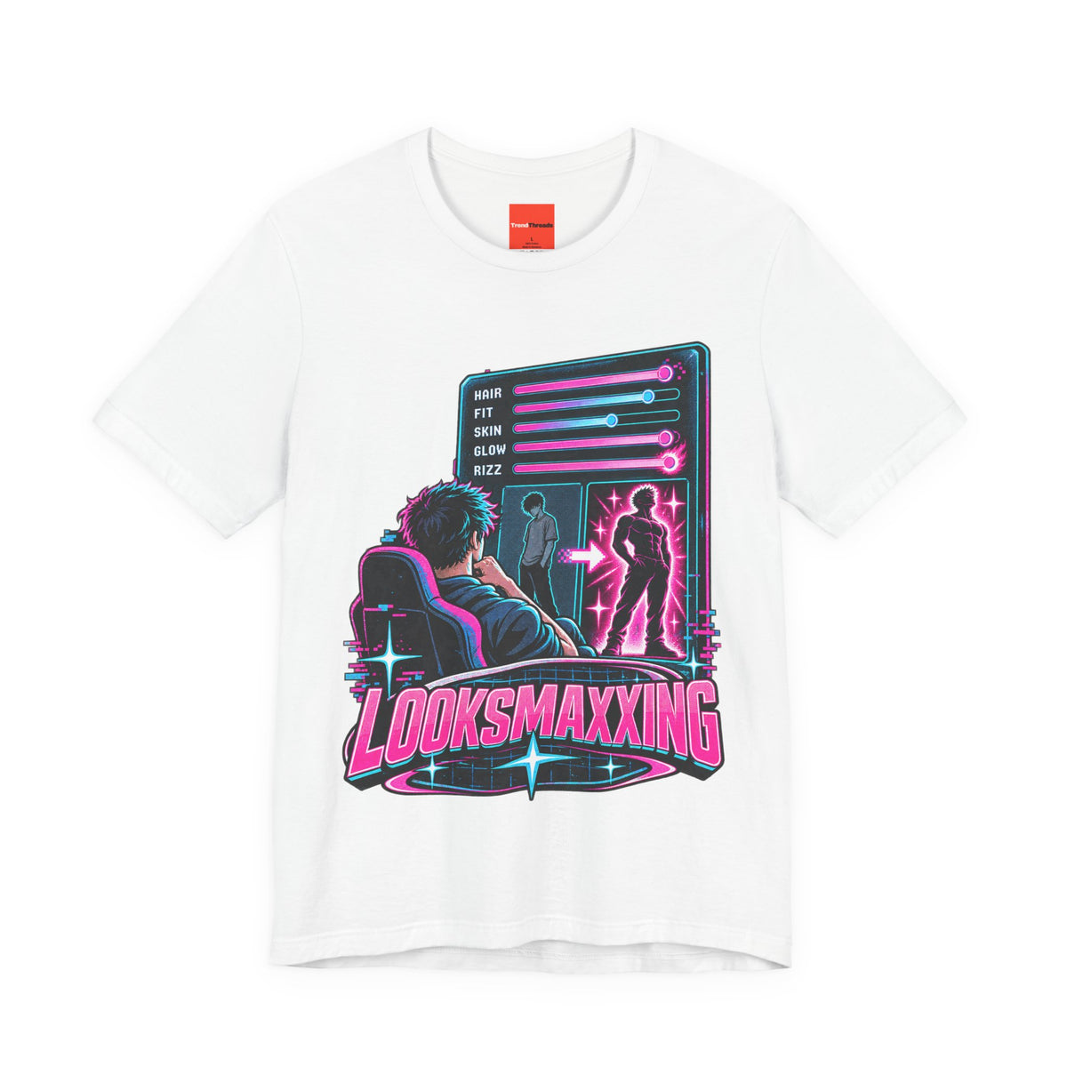 LOOKSMAXXING Funny Y2K Graphic T-Shirt