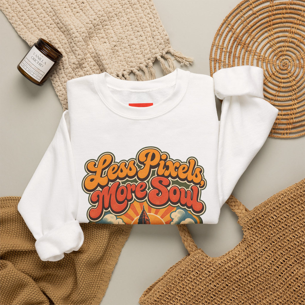 Less Pixels, More Soul Funny Digital Art Sweatshirt