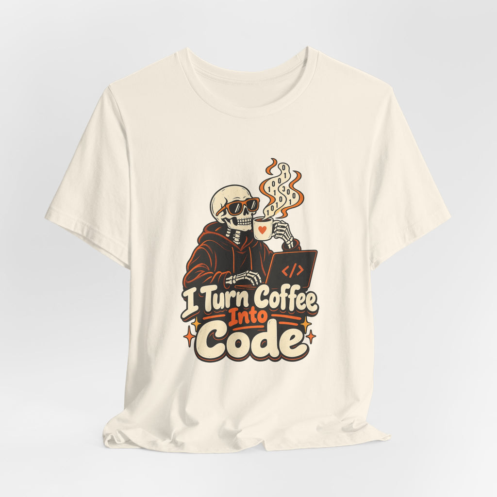 I Turn Coffee Into Code Funny Programmer T-Shirt