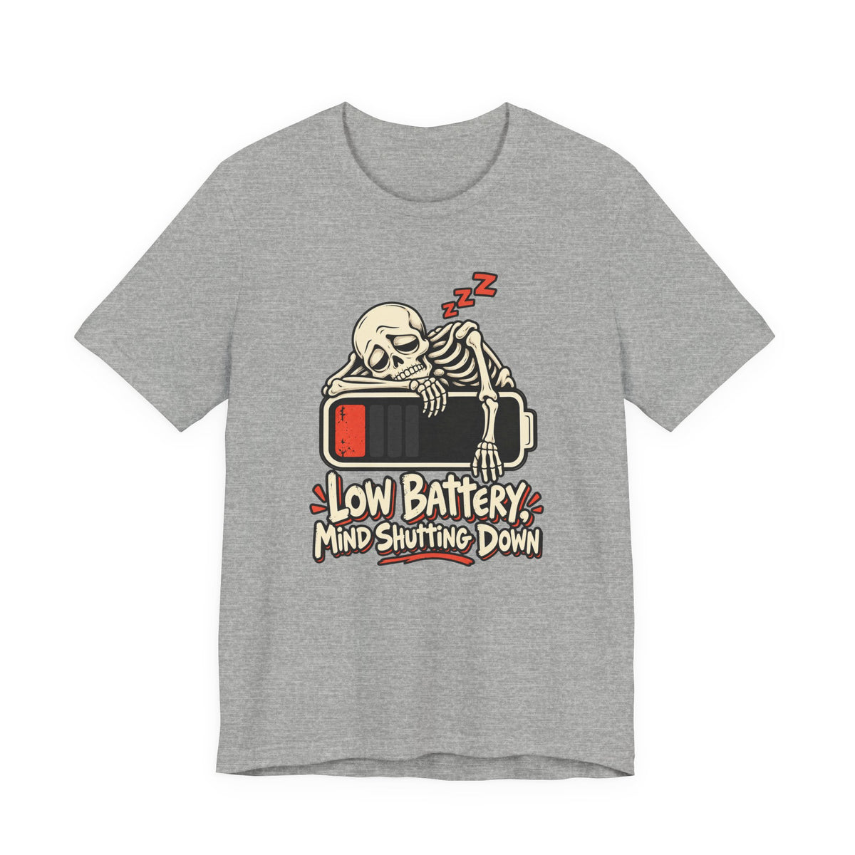 Low Battery, Mind Shutting Down Funny Self-Deprecating T-Shirt