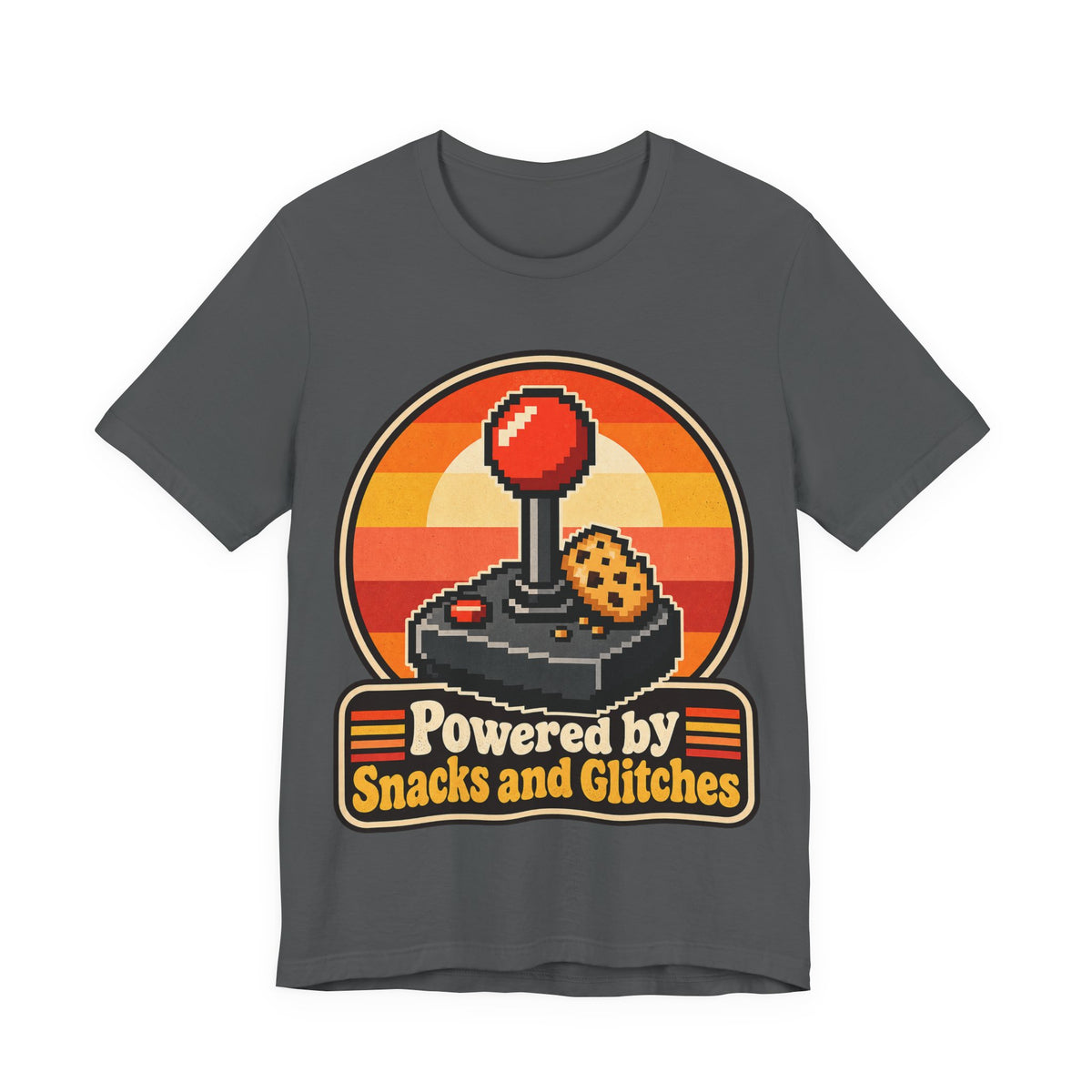 Powered by Snacks and Glitches Funny Gamer T-Shirt