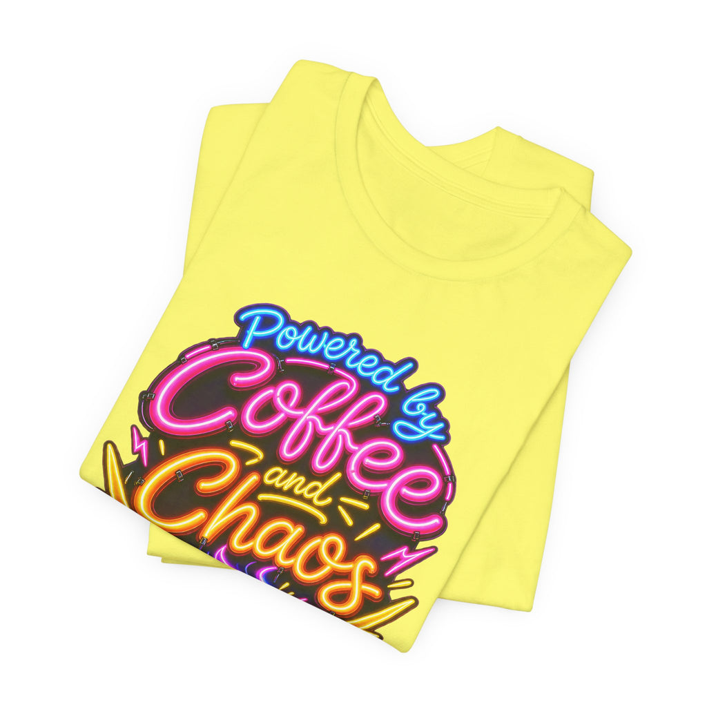 Powered by Coffee and Chaos Funny Nurse T-Shirt