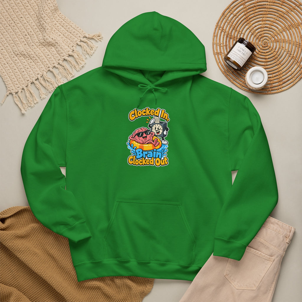 Clocked In, Brain Clocked Out Funny Nurse Hoodie