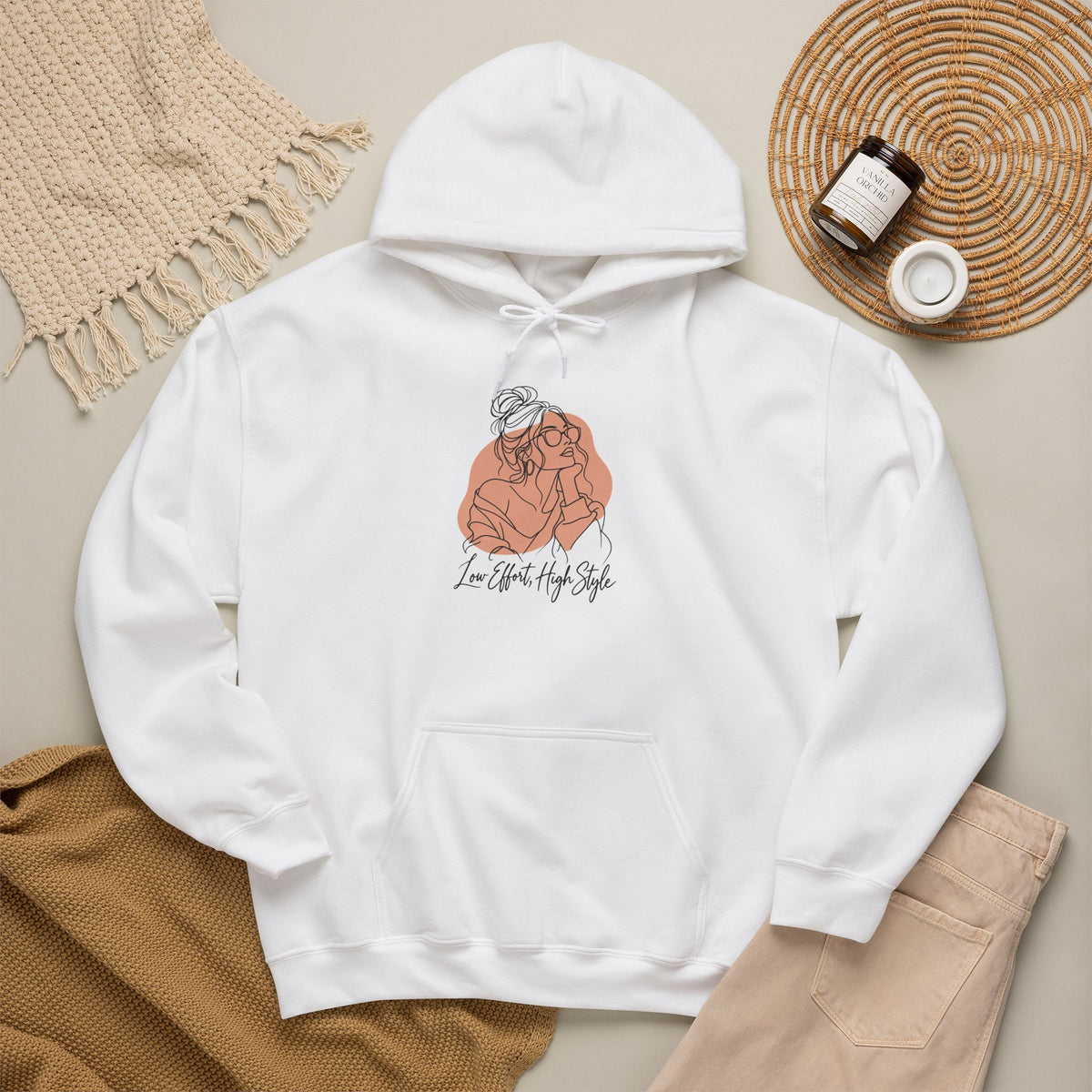 Low Effort, High Style Funny Minimalist Hoodie