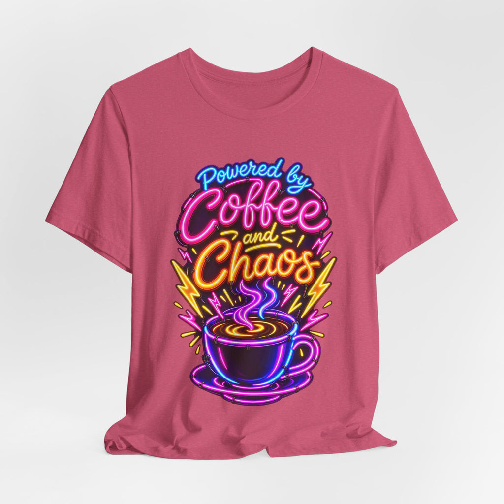 Powered by Coffee and Chaos Funny Nurse T-Shirt
