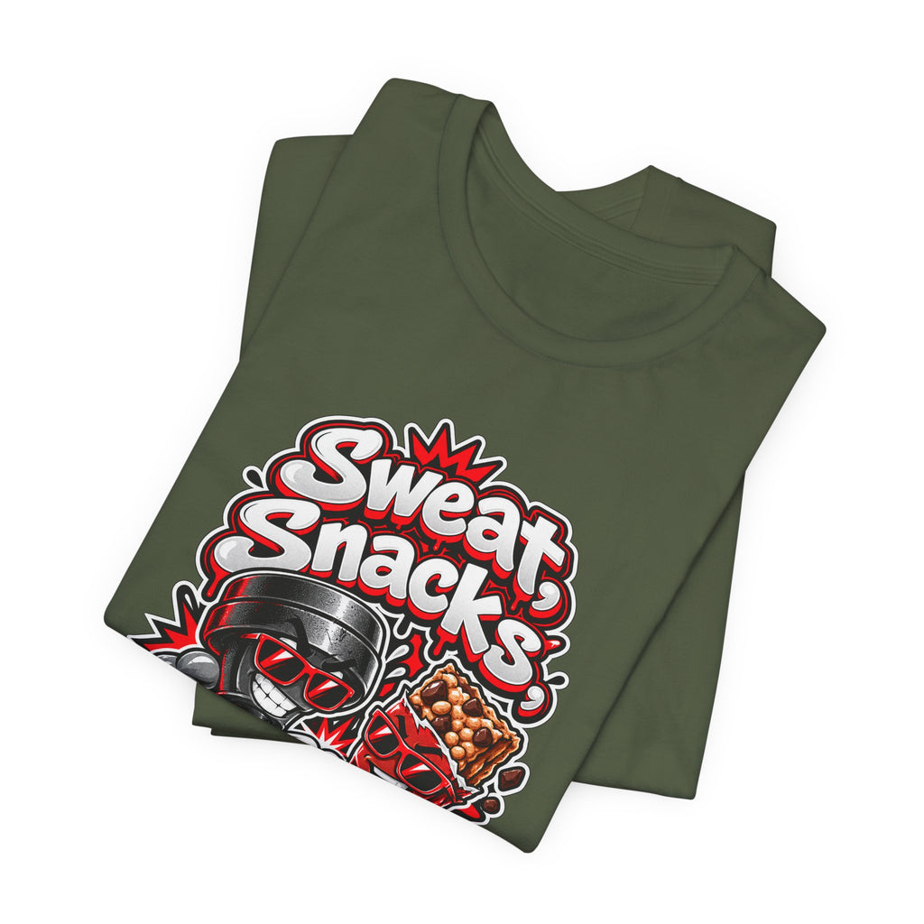 Sweat, Snacks, Repeat Funny Fitness T-Shirt