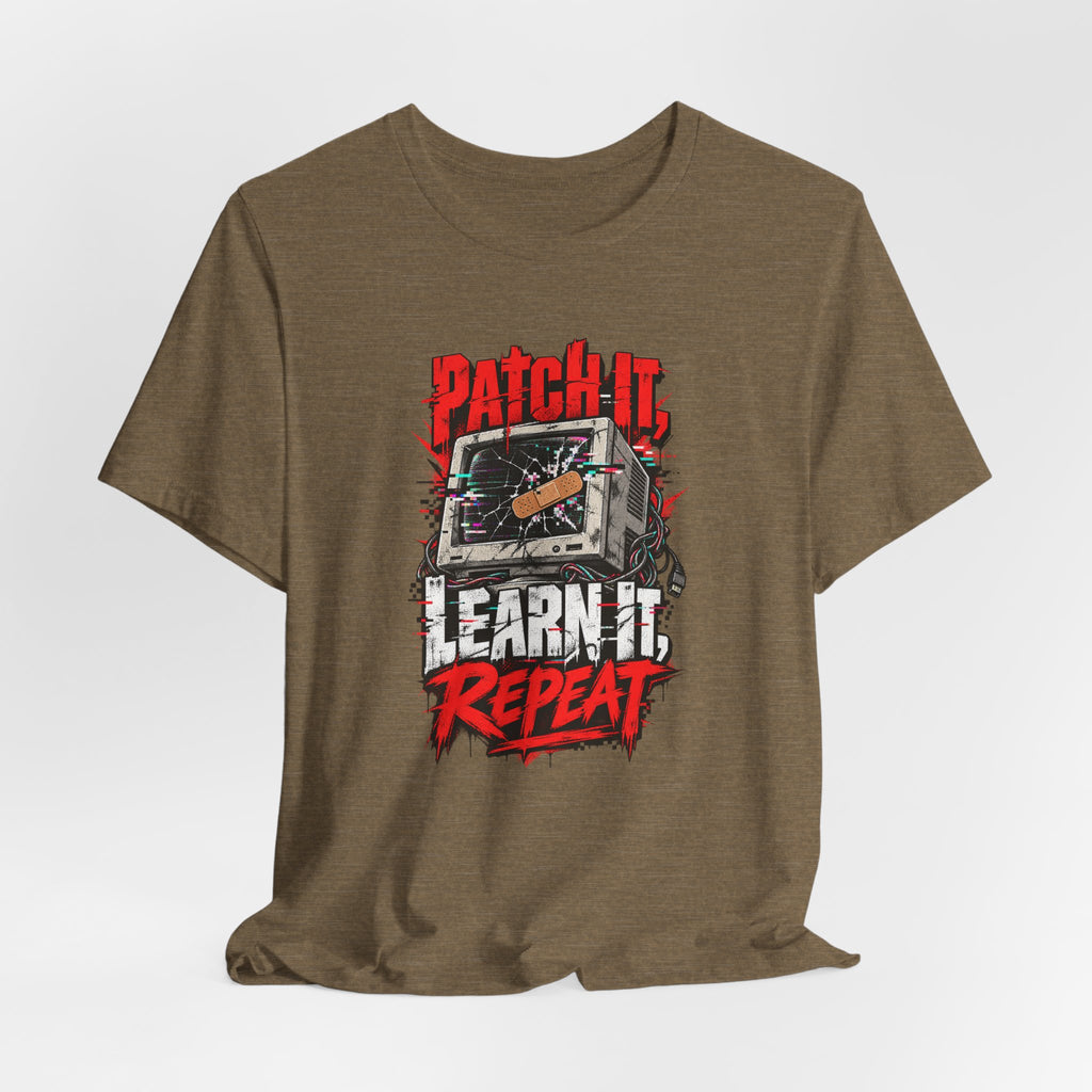 Patch It, Learn It, Repeat Funny Programmer T-Shirt