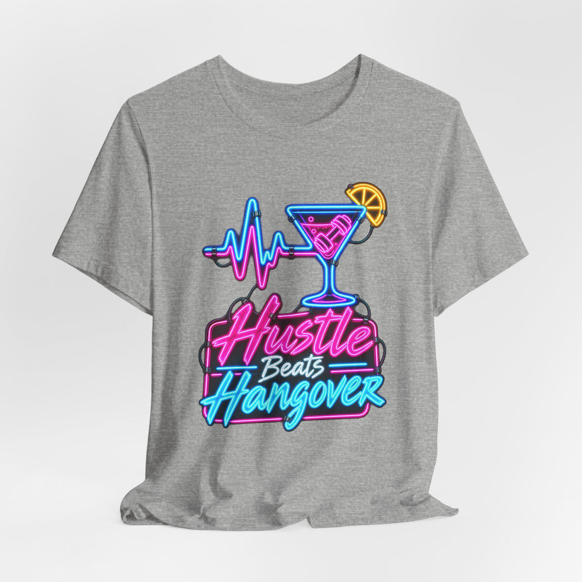 Hustle Beats Hangover Funny Fitness T-Shirt