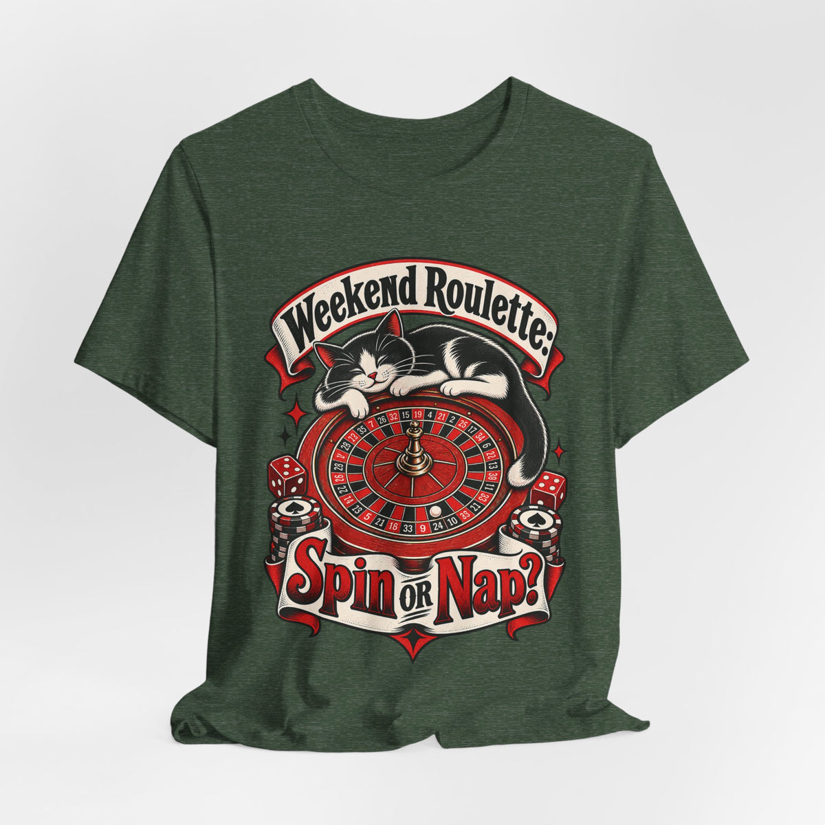 Weekend Roulette: Spin or Nap? Funny Casual Gambler T-Shirt