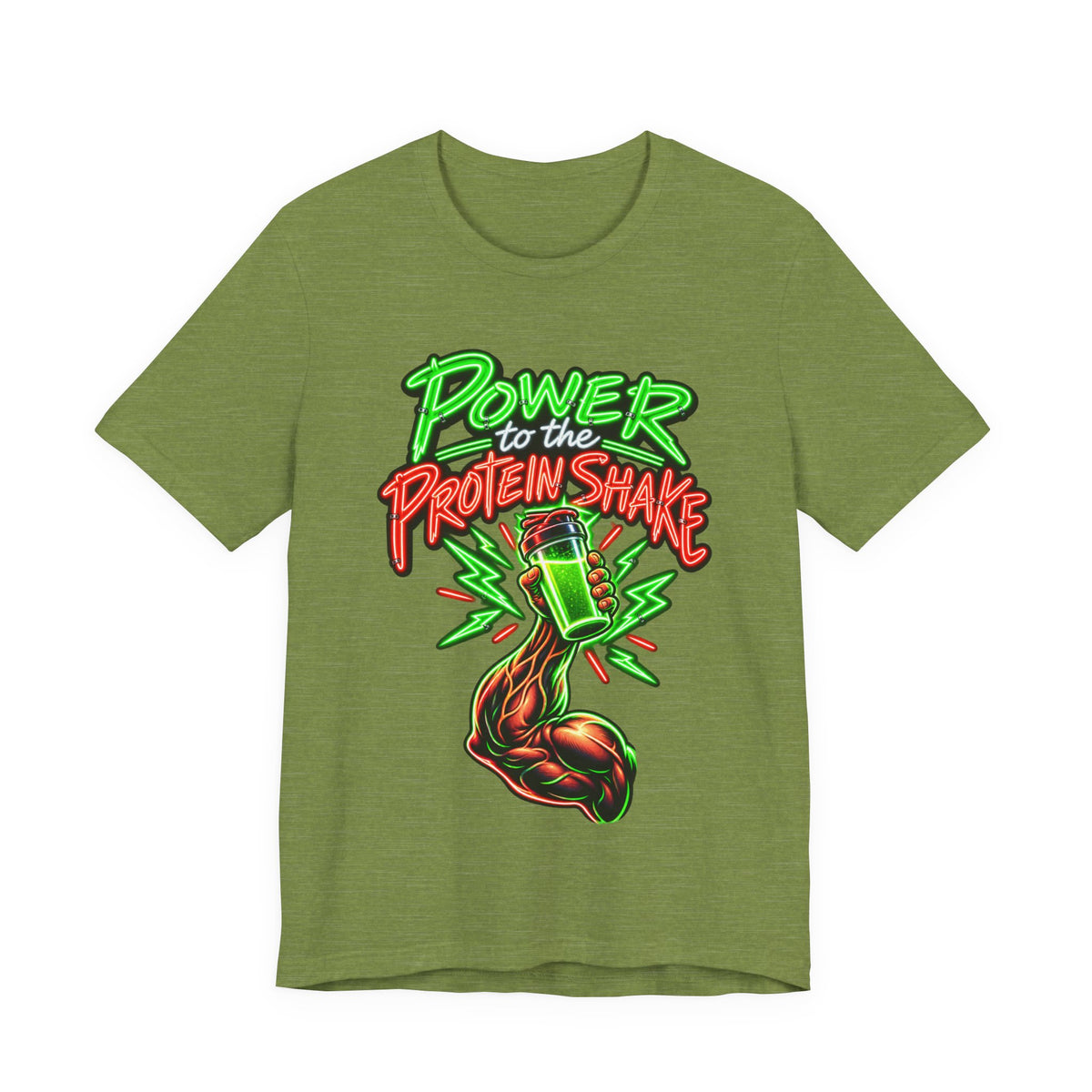 Power to the Protein Shake Funny Fitness T-Shirt