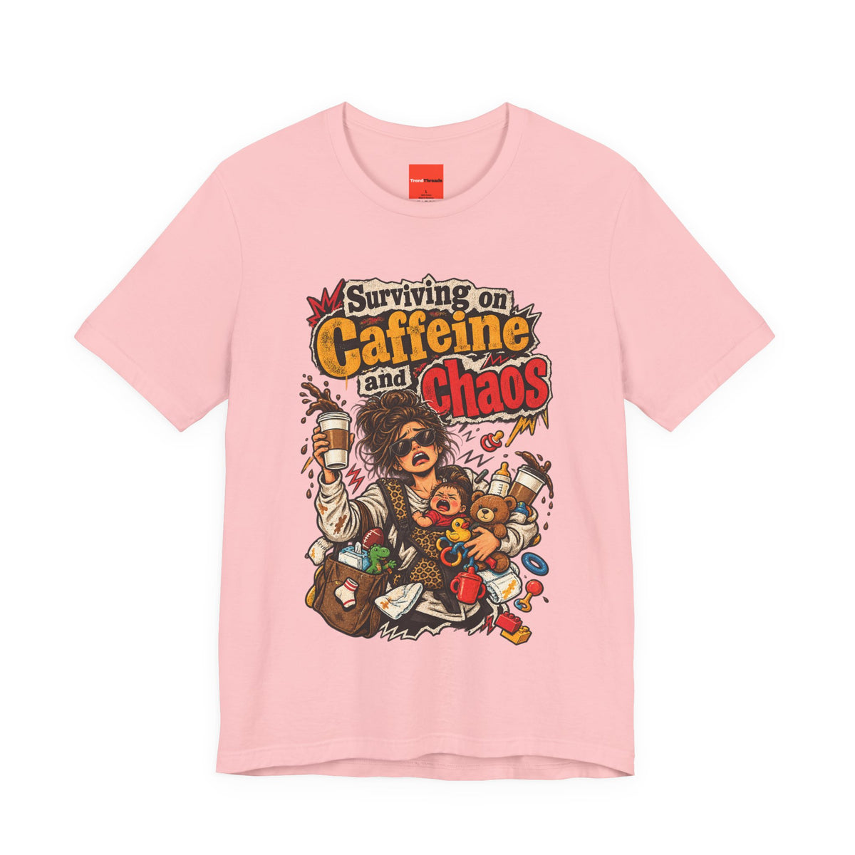 Surviving on Caffeine and Chaos Funny Parent T-Shirt