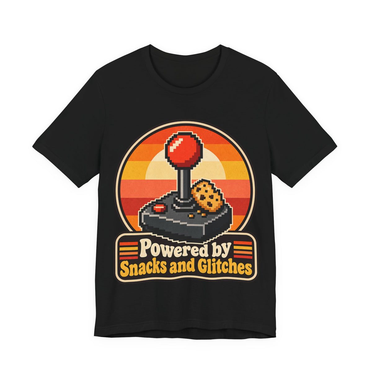 Powered by Snacks and Glitches Funny Gamer T-Shirt