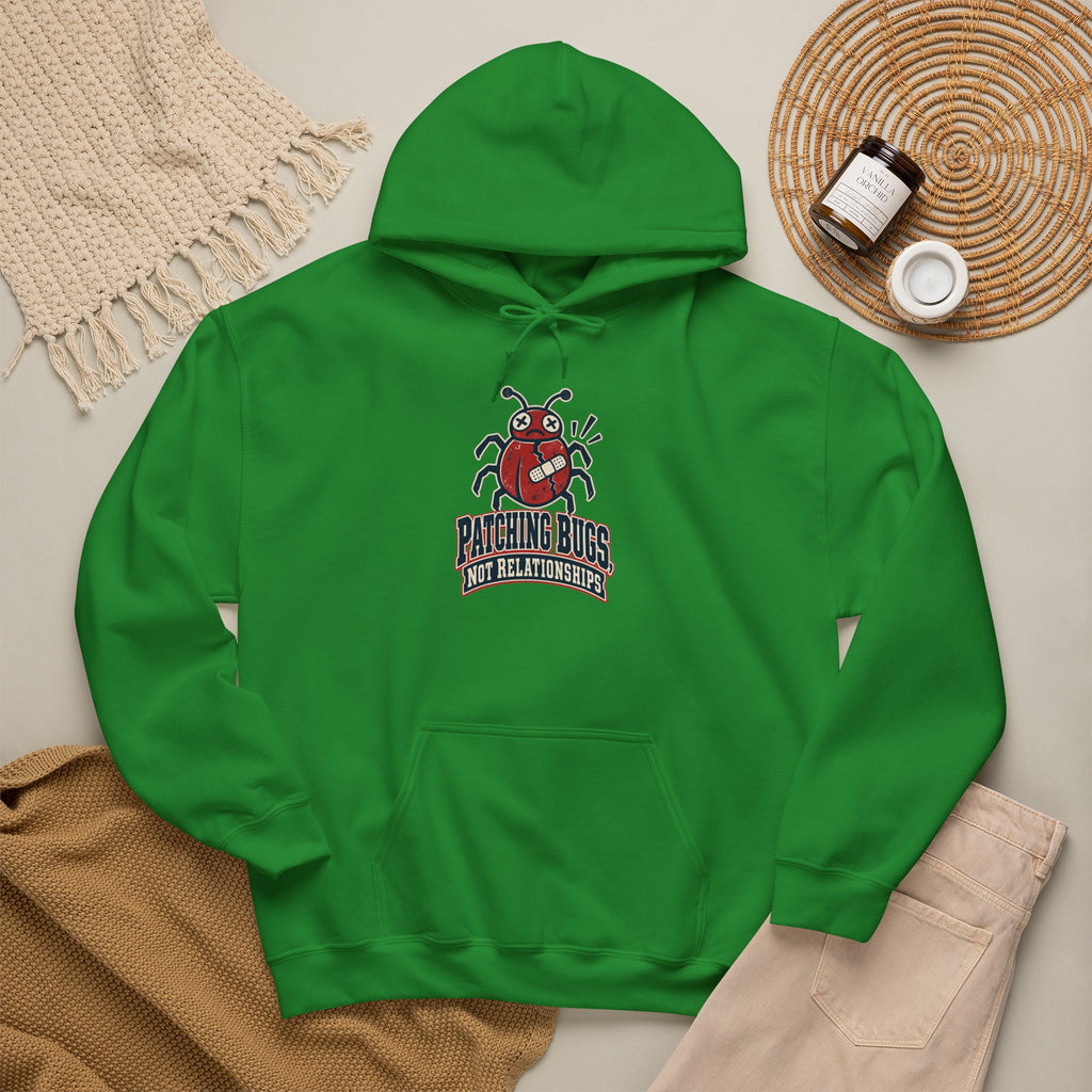 Patching Bugs, Not Relationships Funny Programmer Hoodie