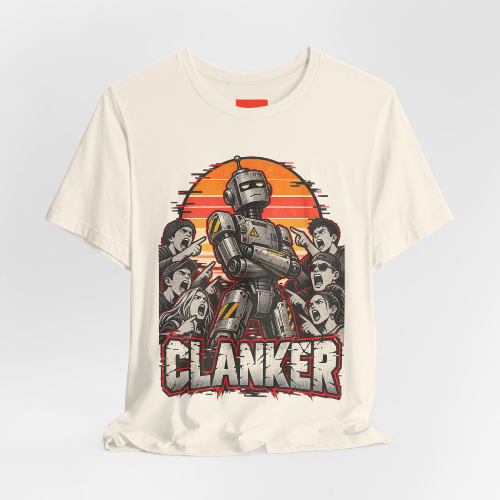 CLANKER Funny General Distressed Print T-Shirt