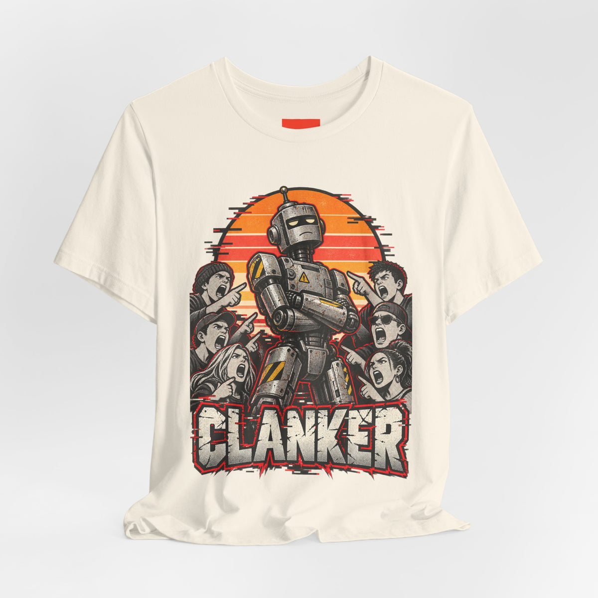 CLANKER Funny General Distressed Print T-Shirt