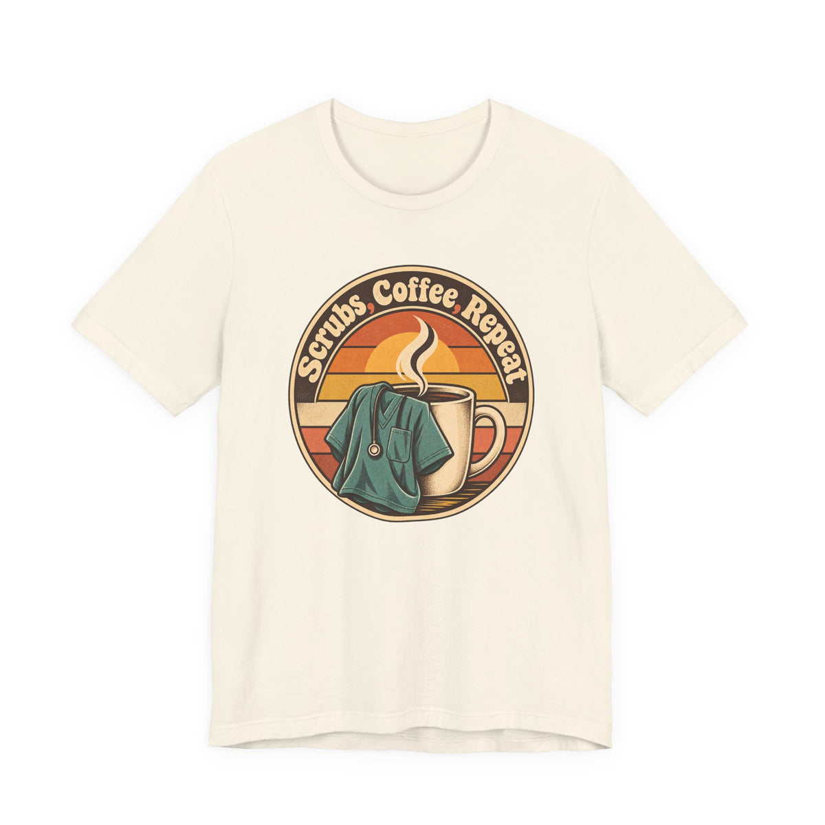 Scrubs, Coffee, Repeat Funny Nurse T-Shirt