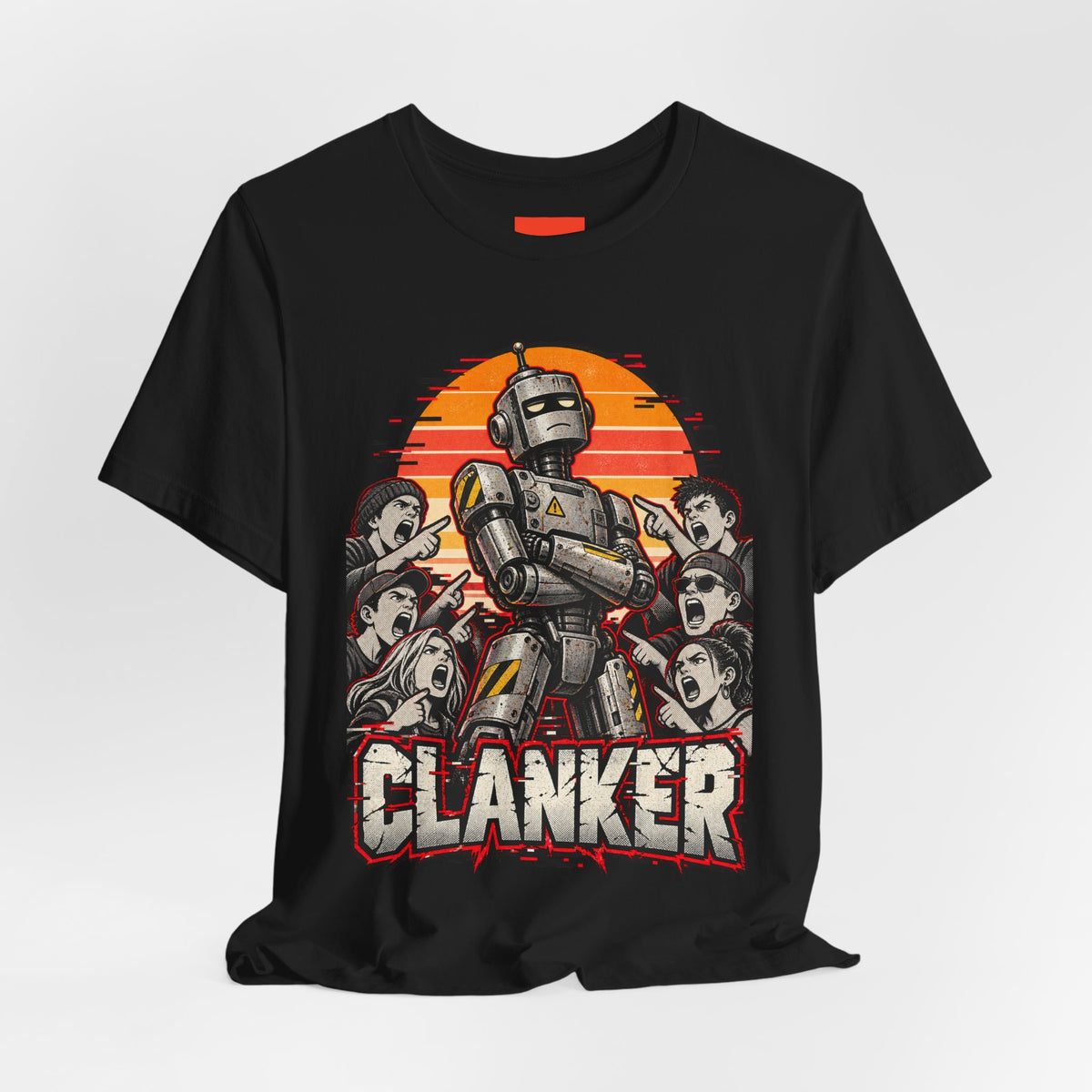 CLANKER Funny General Distressed Print T-Shirt