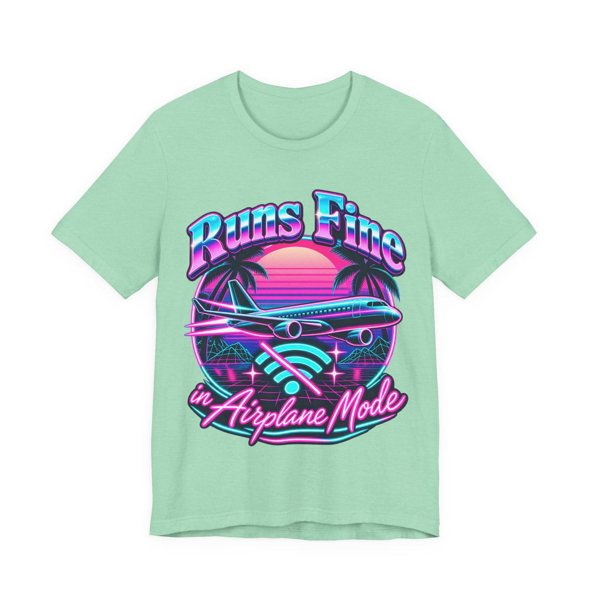 Runs Fine in Airplane Mode Funny Programmer T-Shirt