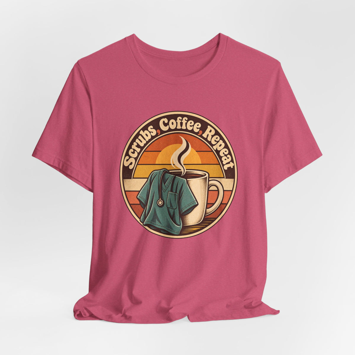 Scrubs, Coffee, Repeat Funny Nurse T-Shirt