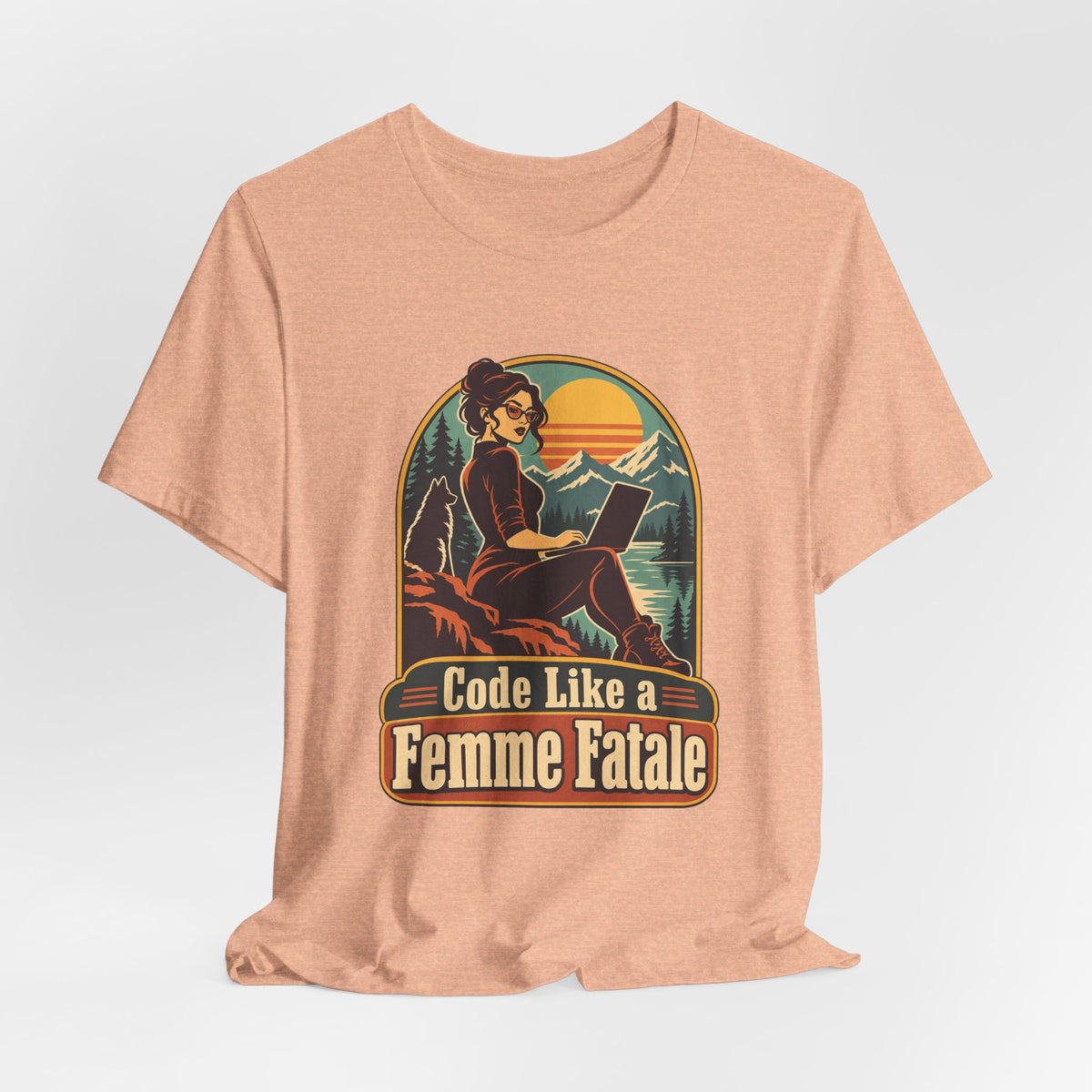 Code Like a Femme Fatale Funny Programmer T-Shirt