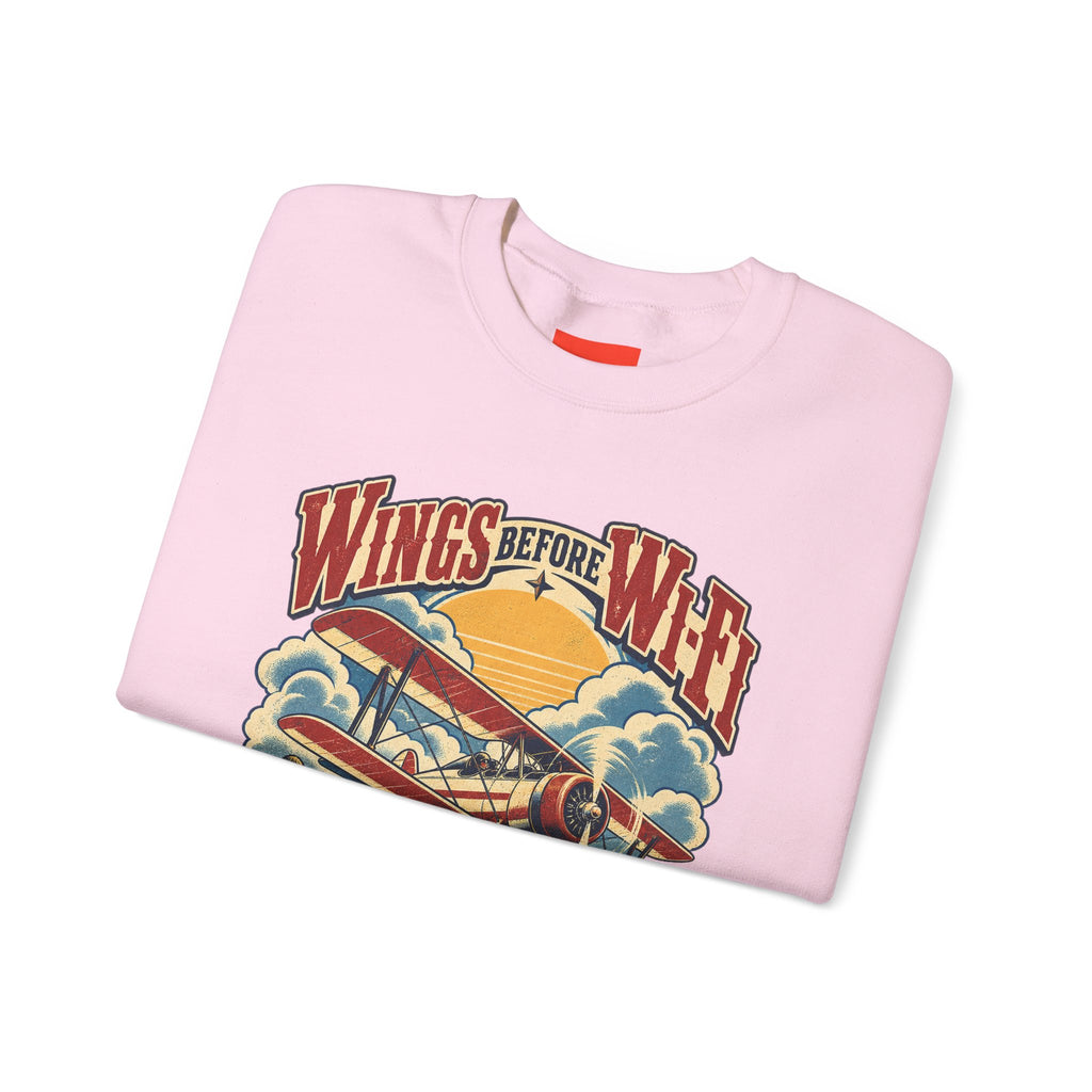 Wings Before Wi-Fi Funny Aviation Sweatshirt