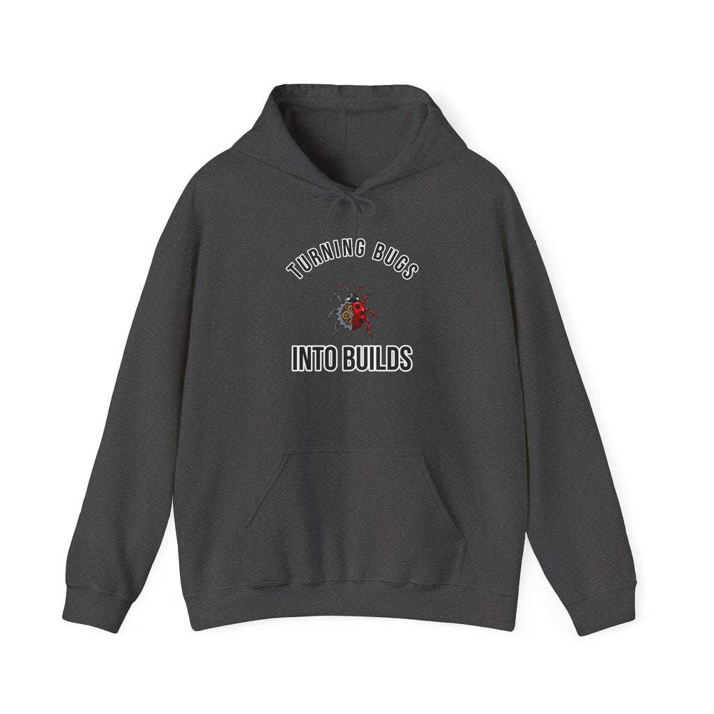 Turning Bugs into Builds Funny Programmer Hoodie