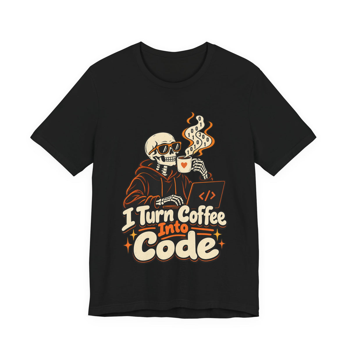 I Turn Coffee Into Code Funny Programmer T-Shirt