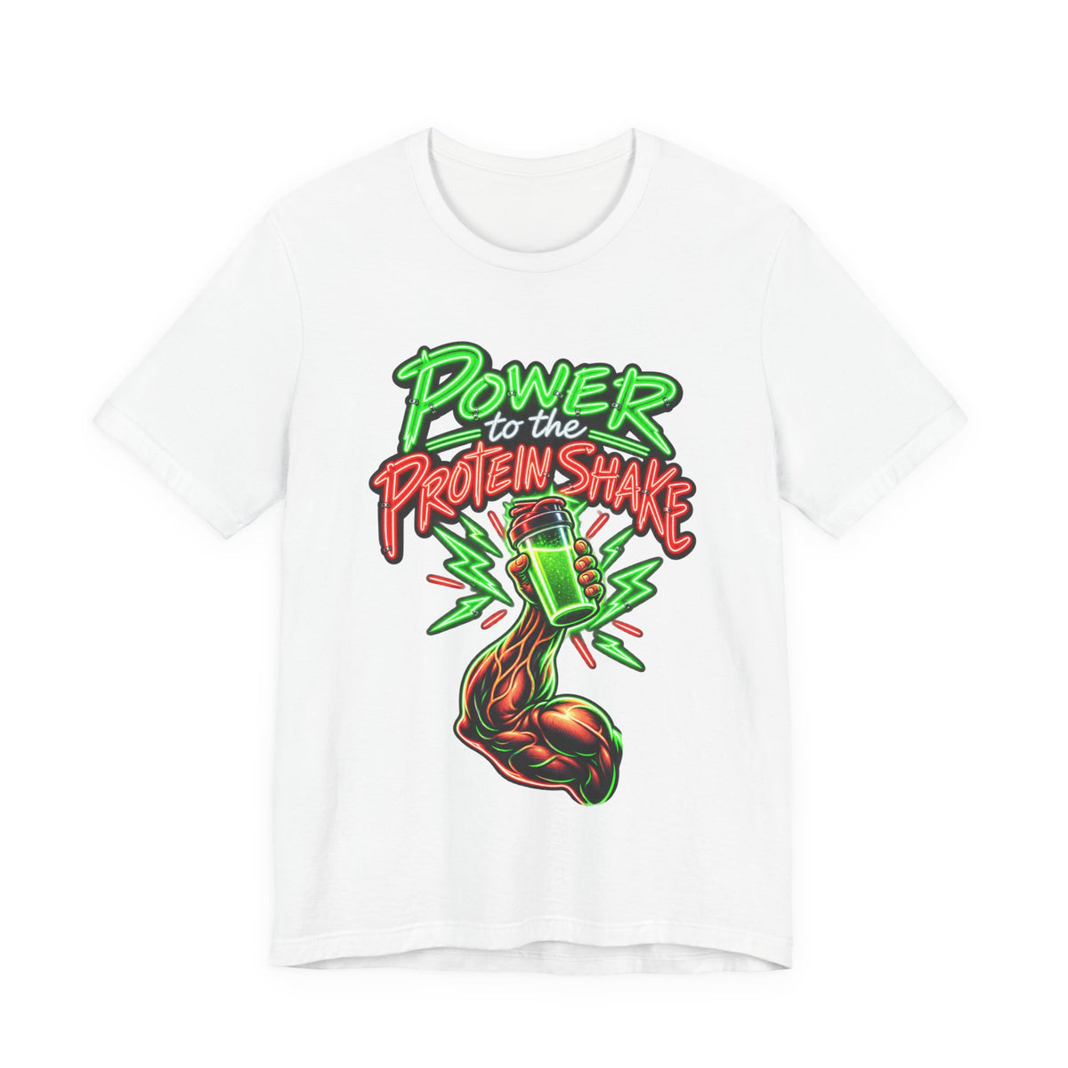 Power to the Protein Shake Funny Fitness T-Shirt