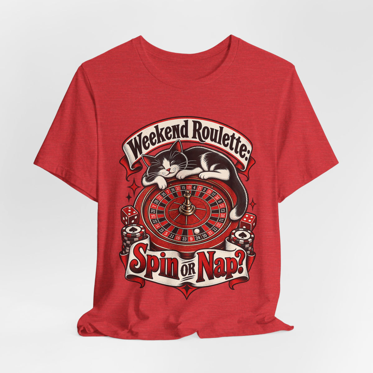 Weekend Roulette: Spin or Nap? Funny Casual Gambler T-Shirt