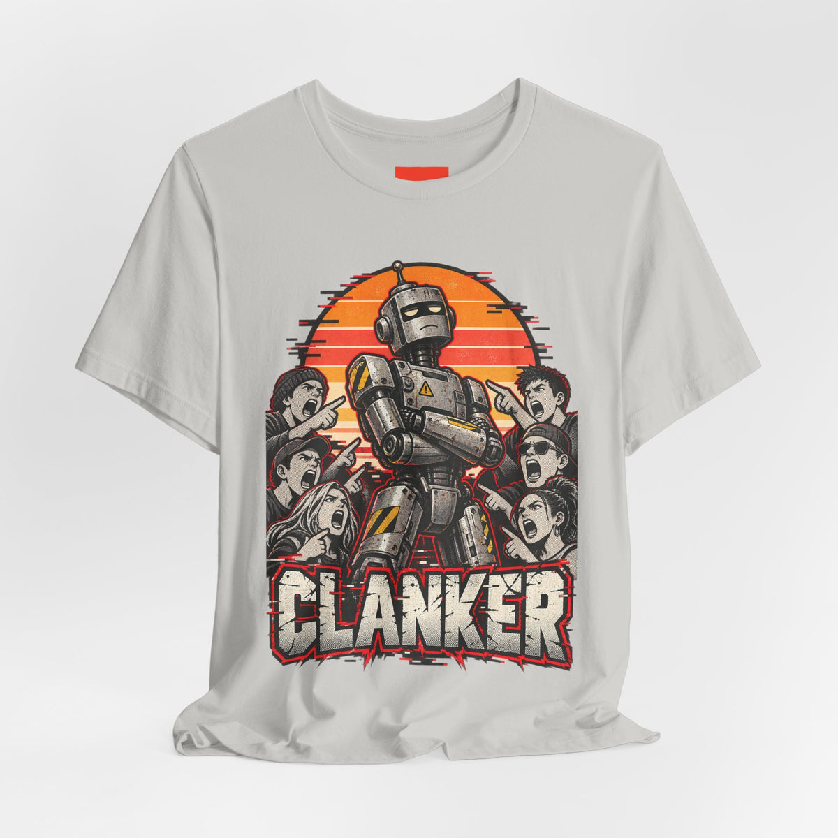 CLANKER Funny General Distressed Print T-Shirt