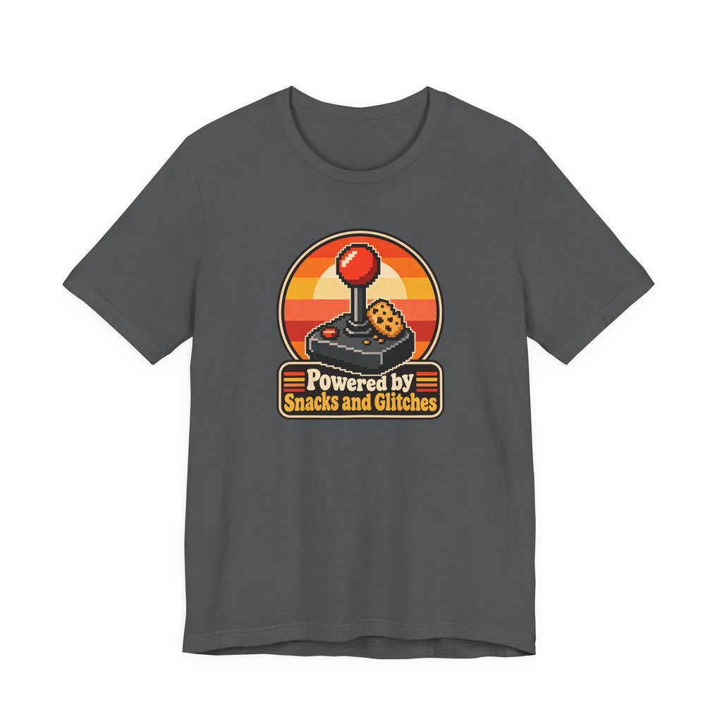 Powered by Snacks and Glitches Funny Gamer T-Shirt