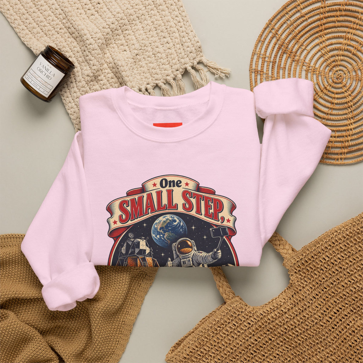 One Small Step, One Quick Selfie Funny Space Sweatshirt